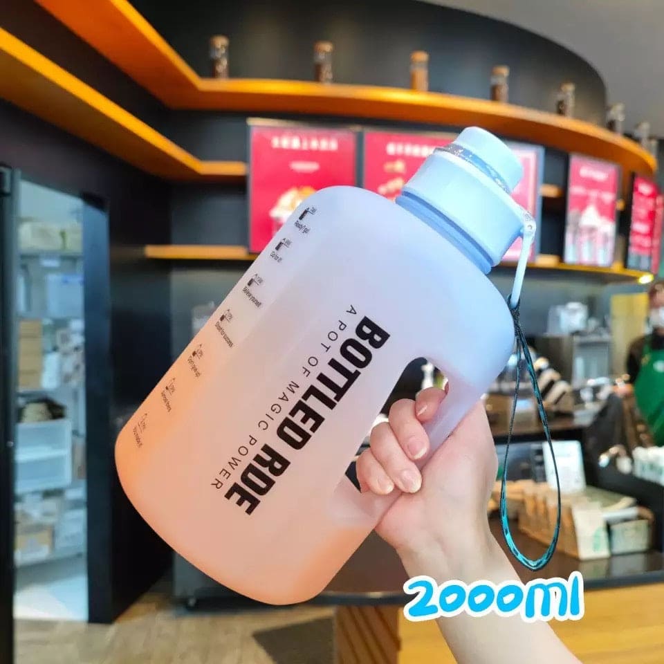 2.2L Large Capacity Travel Water Bottle With Time Maker, Portable Fitness Jug, Sport Gym Drinking Tumbler 2.2L Large Capacity Travel Water Bottle With Time Maker, Portable Fitness Jug, Sport Gym Drinking Tumbler